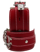 Красные регулируемые наручники с фиксацией на карабинах - фото, цены