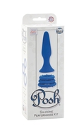 Синий набор Posh Silicone Performance Kits: анальная пробка и 3 эрекционных кольца - фото, цены