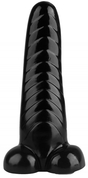 Черная изогнутая рельефная анальная втулка - 23,5 см. - фото, цены