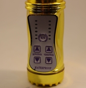 Золотистый вибратор с 24 видами вибрации и ротации - 21 см. - фото, цены