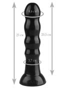 Черная анальная втулка с круглым кончиком - 23 см. - фото, цены