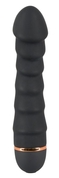 Чёрный вибратор с ребрами Bendy Ripple - 16,5 см. - фото, цены