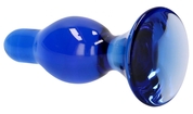 Синяя стеклянная анальная пробка Classy - 11,5 см. - фото, цены