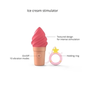 Малиновый мини-вибратор в форме мороженого Candice - фото, цены