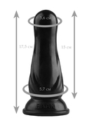 Черная анальная втулка с круглой головкой - 17,5 см. - фото, цены