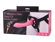 Розовый поясной фаллоимитатор с вибрацией 7inch Vibration Dildo Strap-on - 18 см. - фото, цены
