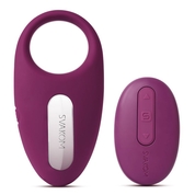 Фиолетовое эрекционное кольцо Winni с вибрацией и пультом ду - фото, цены