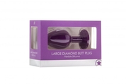 Большая фиолетовая анальная пробка Ouch! Large Diamond Butt Plug с кристаллом - 8 см. - фото, цены