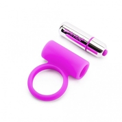 Лиловое эрекционное кольцо с вибрацией - фото, цены