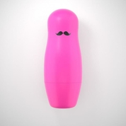 Черный вибратор в розовом чехле-матрешке I-Doll - 17 см. - фото, цены