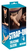 Силиконовый полый страпон на ремнях Silicone Strap-on - 16 см. - фото, цены
