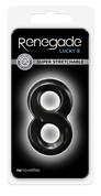 Черное эрекционное кольцо с подхватом мошонки Lucky 8 - фото, цены