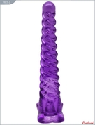 Фиолетовый анальный конус со спиралевидным рельефом - 16 см. - фото, цены