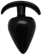 Черная коническая анальная пробка с ограничителем - 9,5 см. - фото, цены