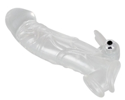 Насадка на пенис с клиторальным вибростимулятором Crystal Skin - фото, цены