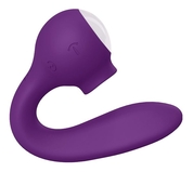 Фиолетовый универсальный вибратор Drago с язычком - 18,3 см. - фото, цены