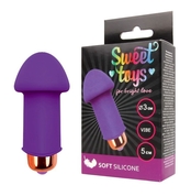 Фиолетовый силиконовый вибромассажер Sweet Toys - 5 см. - фото, цены