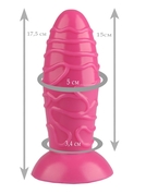 Розовая анальная втулка с венками - 17,5 см. - фото, цены