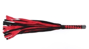 Черно-красная замшевая плеть с ромбами на рукояти - 60 см. - фото, цены