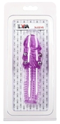 Фиолетовая стимулирующая насадка с шипами и шишечками - 13,5 см. - фото, цены
