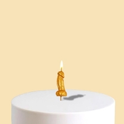 Золотистая свеча для торта в виде фаллоса - 4,5 см. - фото, цены
