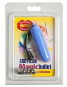 Голубая вибропуля Magic bullet - 7 см. - фото, цены