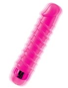 Розовый вибромассажер с винтовыми ребрышками Candy Twirl Massager - 16,5 см. - фото, цены