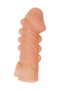 Телесная закрытая насадка с шишечками Cock Sleeve 008 Size L - 17,6 см. - фото, цены