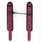 Розово-черные наручники с регулируемыми застежками - фото, цены