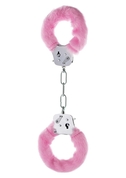 Розовые меховые наручники с ключами - фото, цены