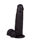 Фаллоимитатор чёрного цвета на присоске - 16,5 см. - фото, цены