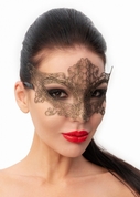 Роскошная золотистая женская карнавальная маска - фото, цены