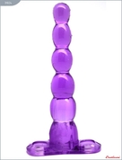 Фиолетовый анальный конус из 5 шариков - 16 см. - фото, цены