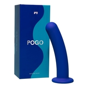 Синий гладкий фаллоимитатор-насадка Pogo - 15,5 см. - фото, цены