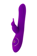 Фиолетовый ротатор с клиторальным стимулятором Yum - 21 см. - фото, цены