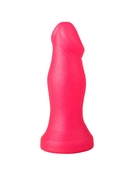 Розовый анальный фаллоимитатор с ограничительным основанием - 14 см. - фото, цены