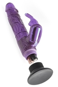 Фиолетовый вибратор-кролик с присоской Deluxe Bunny - 21 см. - фото, цены