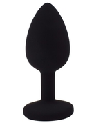 Черная анальная пробка с радужным кристаллом - 7,3 см. - фото, цены
