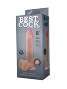Телесный фаллоимитатор на присоске Best Cock 8 - 22 см. - фото, цены