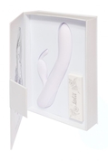 Белый вибратор Love story White Rabbit с клиторальным зайчиком - 21 см. - фото, цены
