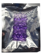 Фиолетовая сквозная насадка на фаллос с пупырышками - 5,5 см. - фото, цены