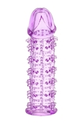 Гелевая фиолетовая насадка на фаллос с шипами - 12 см. - фото, цены