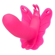 Розовая вибробабочка на ремешках Silicone Remote Venus Penis - фото, цены