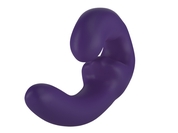 Фиолетовый безремневой страпон с вибрацией Sharevibe - фото, цены