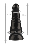Черная анальная втулка с круглой головкой - 20 см. - фото, цены