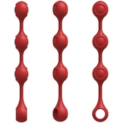 Красные утяжеленные анальные шарики Anal Essentials Weighted Silicone Anal Balls - 34,3 см. - фото, цены