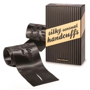 Черные ленты для связывания Silky Sensual Handcuffs - фото, цены