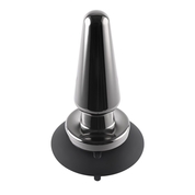 Черная анальная вибропробка Advanced Metal Plug - 13,8 см. - фото, цены