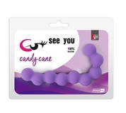 Фиолетовая анальная цепочка See You Candy Cane Anal Beads - 13,1 см. - фото, цены
