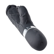 Черный реалистичный вибратор-кролик - 23 см. - фото, цены